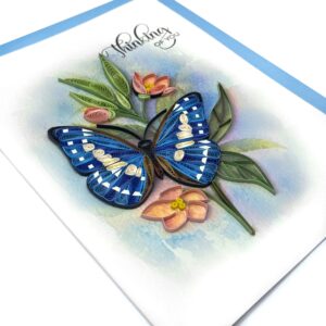 TUMYBee Thinking of You Butterfly Card, 5in x 7in, Blank Inside, Envelope Included, Perfect for Birthdays, Thank You, Anniversaries