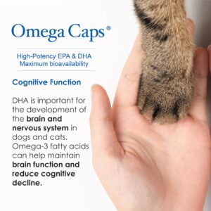 Omega-Caps Extra Strength Liquid for Cats & Dogs. Vet Formulated for Healthy Radiant Skin & Coat, Reduces Excess Shedding. Contains EPA, DHA, & Omega 3 for Joint, Heart & Immune System Support. 16 OZ.