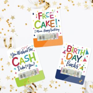 Big Dot of Happiness Cheerful Happy Birthday - DIY Assorted Colorful Birthday Party Cash Holder Gift - Funny Money Cards - Set of 6