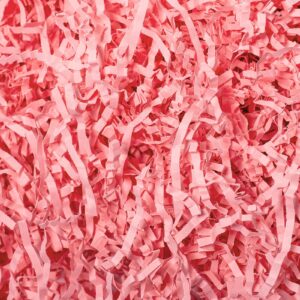 mcfleet 1 lb crinkle cut paper shred filler light pink crinkle paper shredded paper for gift box - gift basket filler - gift box stuffing for valentine's day holiday packaging wrapping