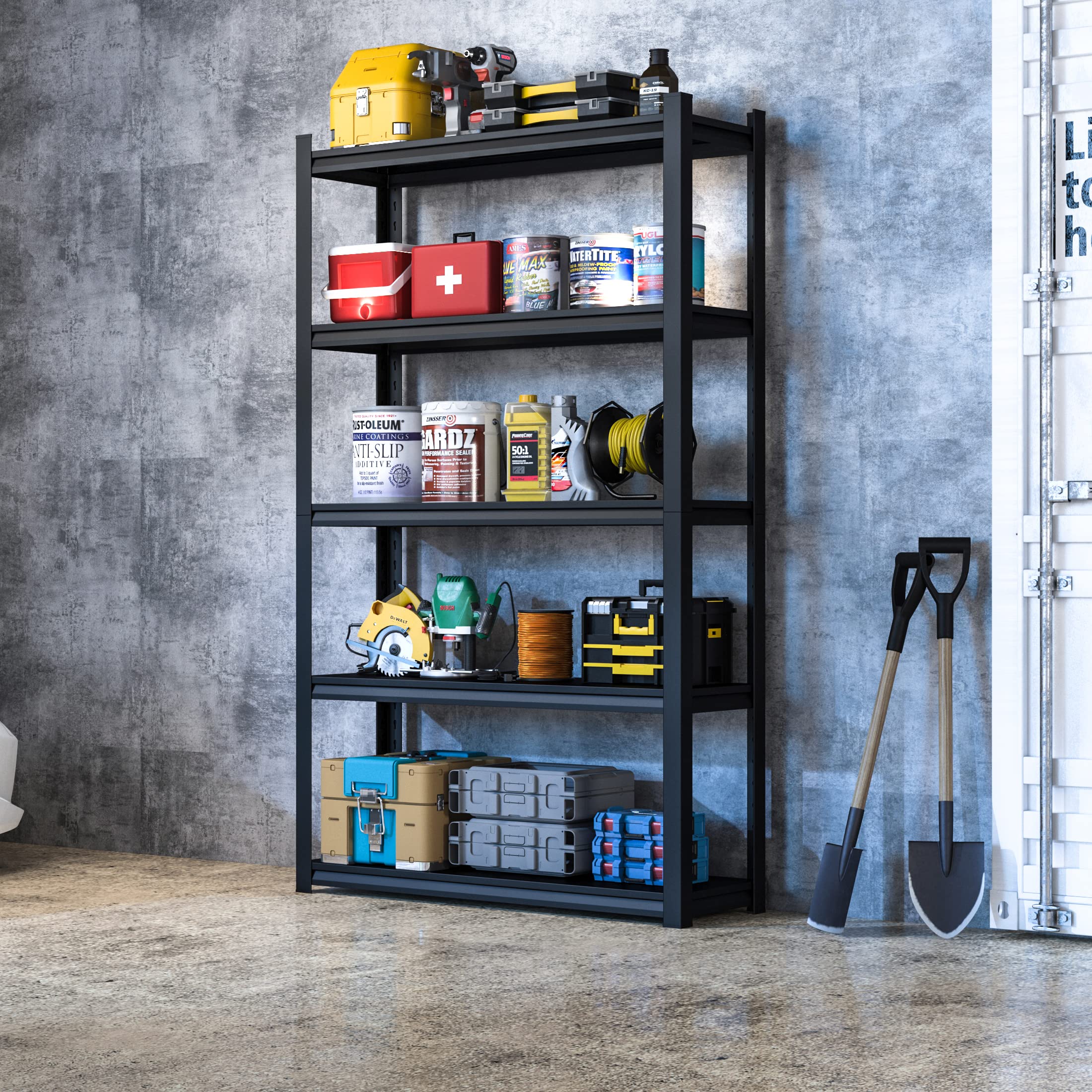 Garage Shelving,Garage Storage Heavy Duty Shelving Shelf Units ,Adjustable Metal Storage Shelf Units and Storage,Heavy Duty Metal Shelving,Metal Shelves Rack Warehouse Industrial Storage 63*31.5*15.7