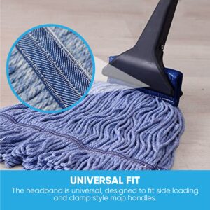 20oz Heavy Duty Cleaning Mop Head Replacement - 4 Pack - Commercial Replacement, Wet Industrial Blue Cotton Looped End String Head Refill