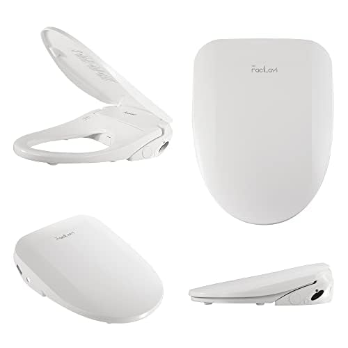 Facilavi Electronic Heated Bidet Toilet Seat Elongated, Smart Toilet Seat, Bidet with Warm Water, Bidet with Remote, Multiple Spray Modes, Aerated Cleansing,Cold-Hot SPA Cleansing,White