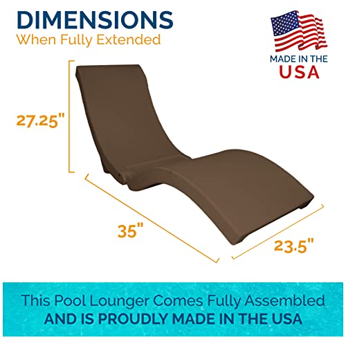 SwimWays Terra Sol Sonoma 2-in-1 Adult Pool Floats & Patio Lounge Chair, Durable Beach Chair & Outdoor Chaise Lounge, Chocolate