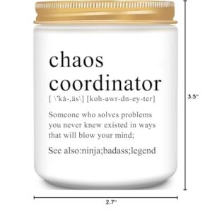 Chaos Coordinator Gifts, Gifts for Women, Unique Boss Lady Gifts for Women,Her,Mom, Friends,Coworker,Manager,Teacher,Boss, Birthday Gifts for Women - Thank You Gifts for Women,Lavender Candles