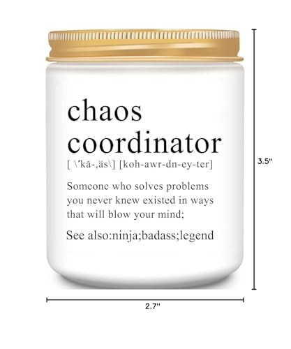 Chaos Coordinator Gifts, Gifts for Women, Unique Boss Lady Gifts for Women,Her,Mom, Friends,Coworker,Manager,Teacher,Boss, Birthday Gifts for Women - Thank You Gifts for Women,Lavender Candles