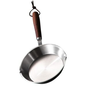 upkoch frying pan skillet non stick fry pan egg pan mini omelet pans stainless steel pancake maker cookware chef pan kitchen oil heating pan for home kitchen 16cm