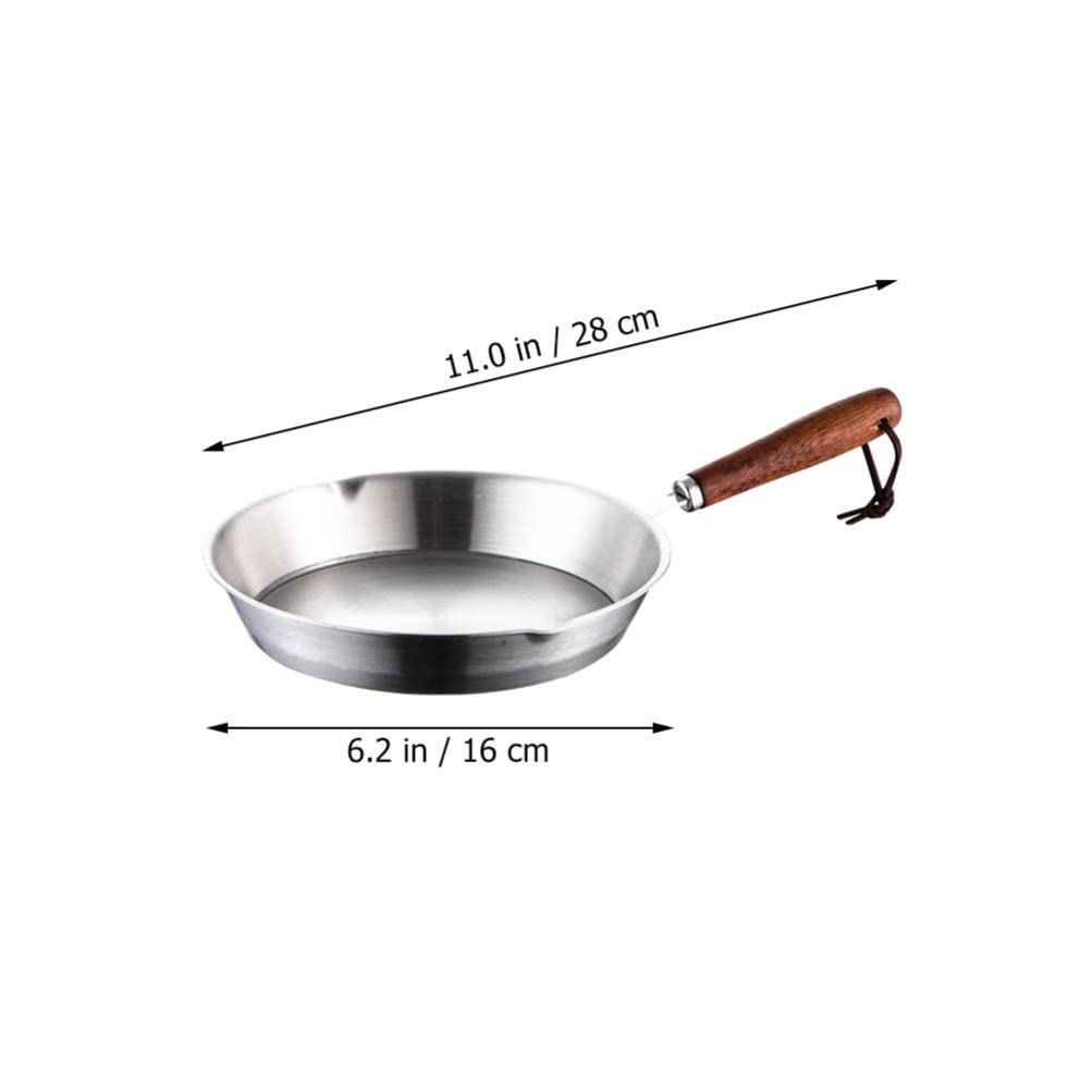 UPKOCH Frying Pan Skillet Non Stick Fry Pan Egg Pan Mini Omelet Pans Stainless Steel Pancake Maker Cookware Chef Pan Kitchen Oil Heating Pan for Home Kitchen 16cm