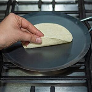 Comales Para Tortillas Grande Para Estufas for Tortillas y Quesadilla Carbon Steel Heavy Duty Metal Handle (11.5 Inch)