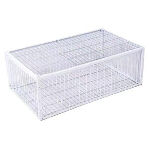 Big Foldable Galvanised Pigeon Dove Bird Trap Cage Feral Pigeon Humane Way with The one-Way Entrance Trapping Pigeons Doves in Cages (40x40x26 4Entrance)