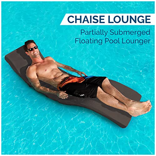 SwimWays Terra Sol Sonoma 2-in-1 Adult Pool Floats & Patio Lounge Chair, Durable Beach Chair & Outdoor Chaise Lounge, Chocolate