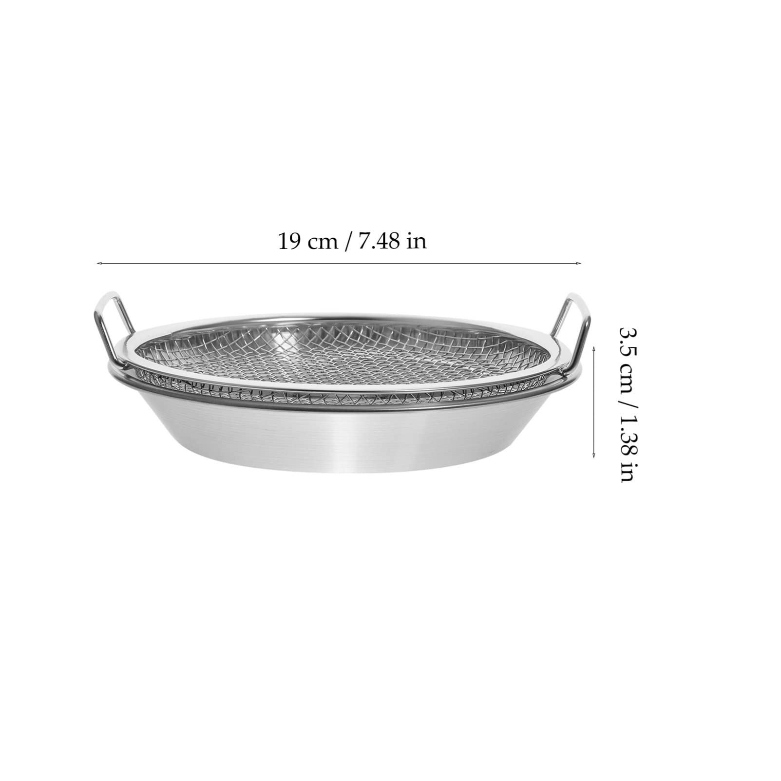 HEMOTON 1 Set Mesh Drain Pan Vegetable Tray Smokeless Grill Pan Stovetop Barbecue Grill Convenient Fruits Plate Filter Snack Storage Plate Dessert Plate Stainless Steel Fried