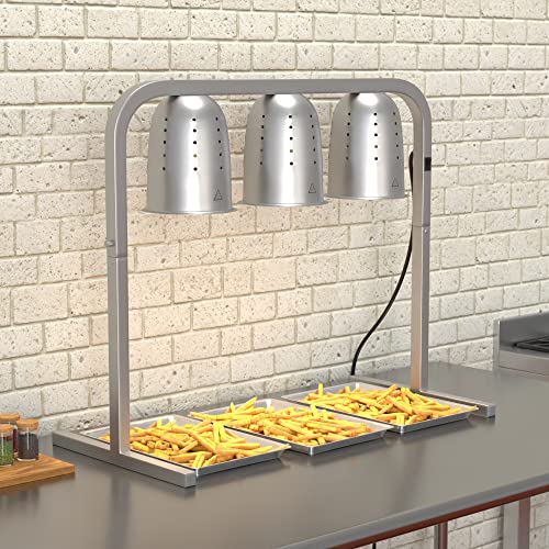 Free Standing Heat Lamp with 3 Bulbs and T-Legs - 120V, 750W, W63, Commercial Food Buffet Warmer, Restaurant, Food Service