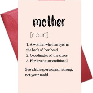 Tezivvo Funny Mother's Day Greeting Card Funny Birthday Greeting Card for Mom Mothers Day Gift for Mom Supermom Greeting Card Her Love is Unconditional