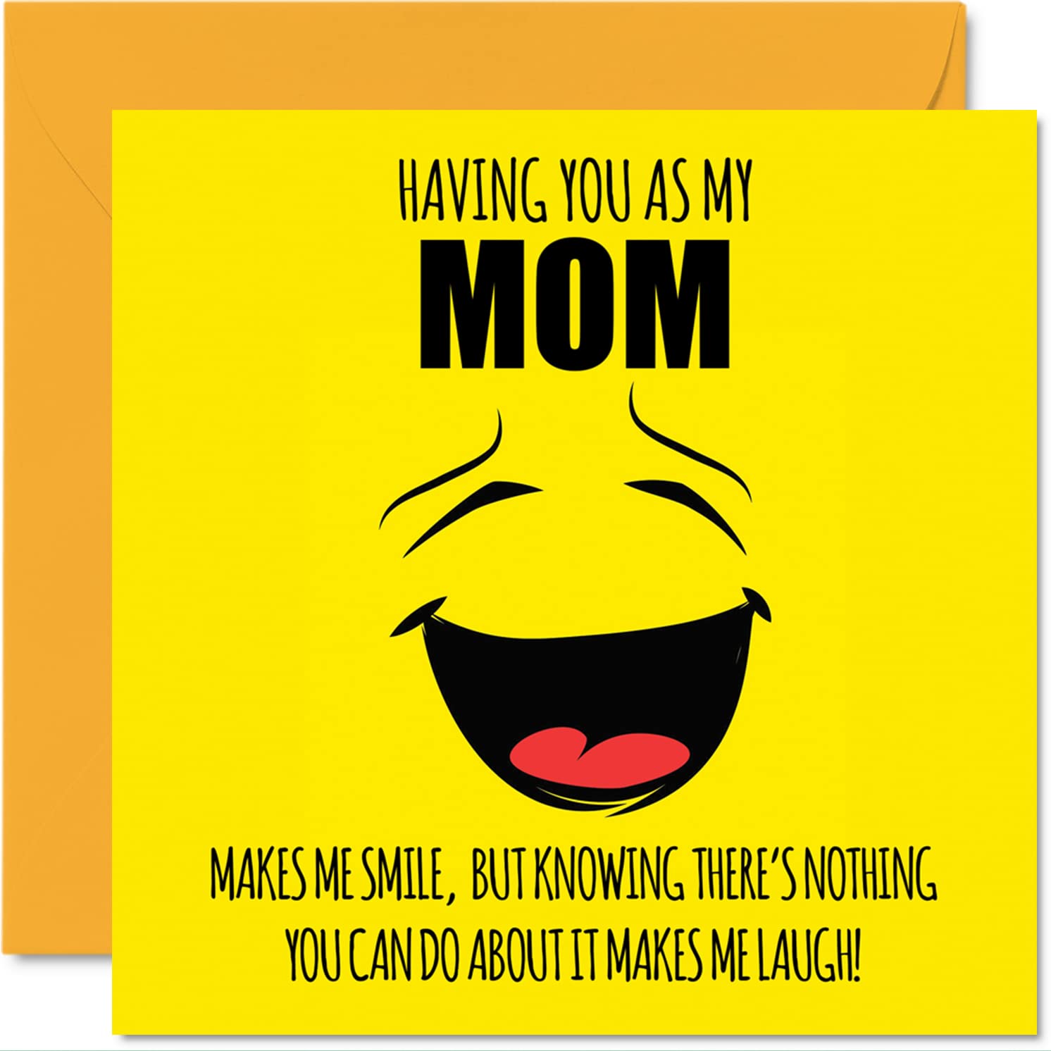 Funny Birthday Cards for Mom - Make Me Smile - Joke Happy Birthday Card for Mom from Daughter Son, Mother Birthday Gifts, 5.7 x 5.7 Inch Mother's Day Greeting Cards for Mama Mam Mommy