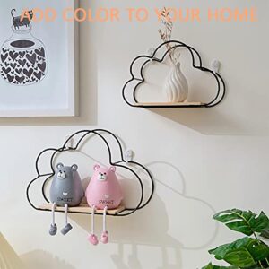 LYZOLICS 3Pcs Metal Cloud-Shaped Floating Shelves - Innovative Wall Decor, Wall Mounted Storage Shelf, Display Ledge, Easy Installation, Effortless Cleaning(Golden 3 Pcs)