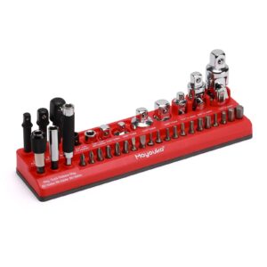 mayouko magnetic socket accessory holder organizer, magnetic bits tray, holds socket adapter, universal joint, drill bits, bit holder, accessory not included