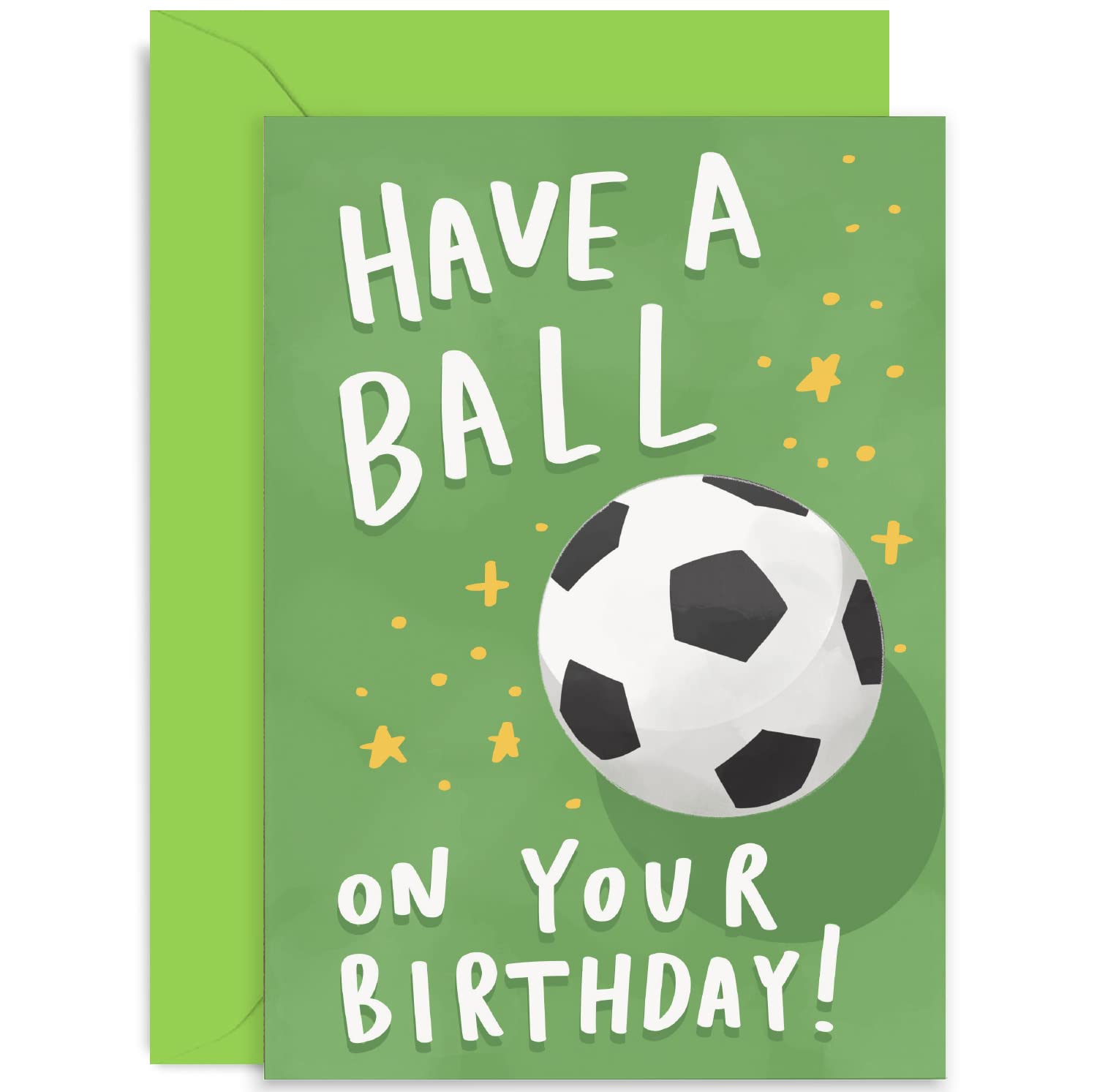 Old English Co. Football Birthday Card for Him - 'Have a Ball' Footie Greeting Card for Son, Dad, Brother, Daughter - Sports Birthday Card for Men and Women | Blank Inside with Envelope