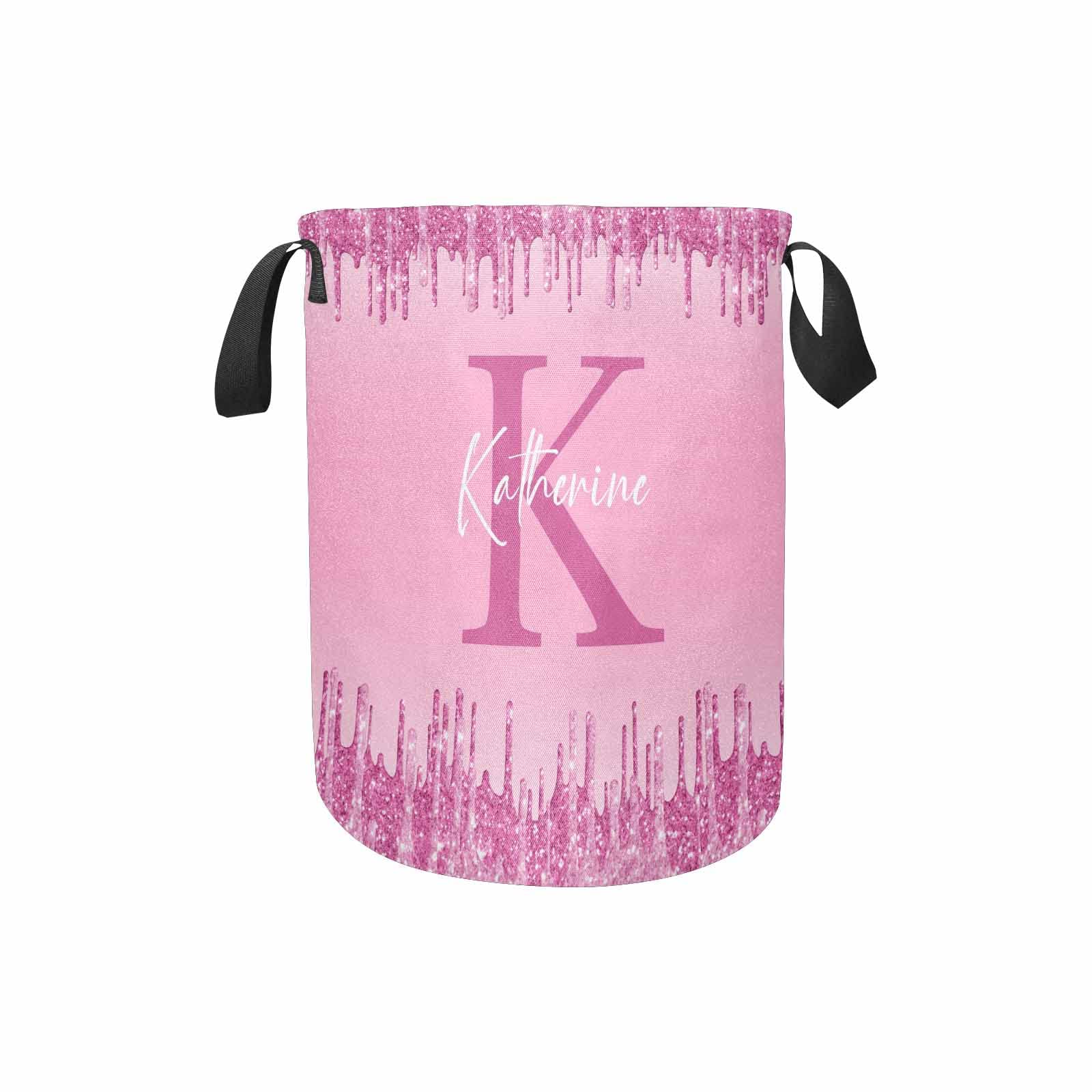 Personalized Hampers Custom Laundry Basket Pink Flow With Name Custom Laundry Hamper Dirty Clothes Basket Collapsible Storage Basket With Handle For Bathroom Living Room Bedroom