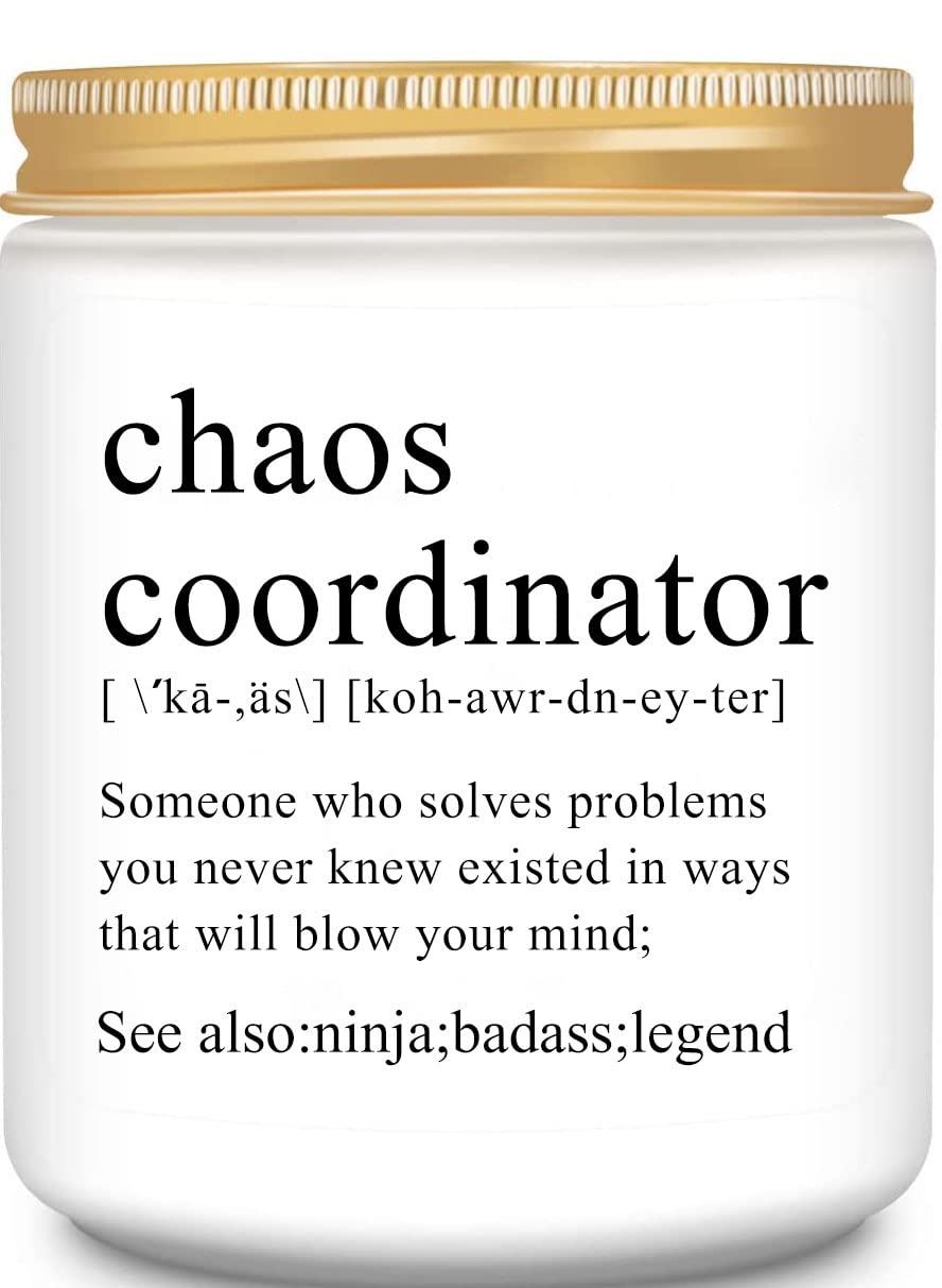 Chaos Coordinator Gifts, Gifts for Women, Unique Boss Lady Gifts for Women,Her,Mom, Friends,Coworker,Manager,Teacher,Boss, Birthday Gifts for Women - Thank You Gifts for Women,Lavender Candles