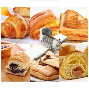 INTBUYING Countertop Dough Sheeter Machine 24in Reversible Pastry Dough Roller Press Sheeter Dough Flatten Laminator Pie Crisp Sheets Folding Machine Danish Pastry Machine 0.04"-1.26" Thickness 110V