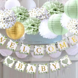 luckylibra Welcome Baby Banners Baby Shower Decorations