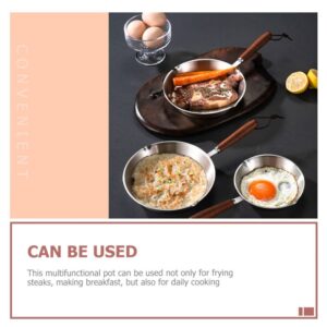 UPKOCH Frying Pan Skillet Non Stick Fry Pan Egg Pan Mini Omelet Pans Stainless Steel Pancake Maker Cookware Chef Pan Kitchen Oil Heating Pan for Home Kitchen 16cm