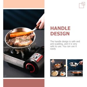 UPKOCH Frying Pan Skillet Non Stick Fry Pan Egg Pan Mini Omelet Pans Stainless Steel Pancake Maker Cookware Chef Pan Kitchen Oil Heating Pan for Home Kitchen 16cm