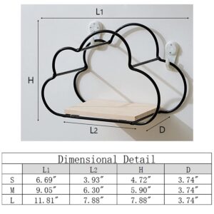 LYZOLICS 3Pcs Metal Cloud-Shaped Floating Shelves - Innovative Wall Decor, Wall Mounted Storage Shelf, Display Ledge, Easy Installation, Effortless Cleaning(Golden 3 Pcs)