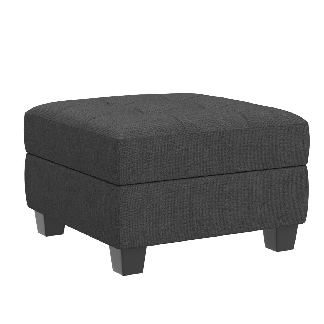 Belffin Ottoman Module with Storage for Modular Sofa Sectional Couch Cube Seat Square Storage Ottoman Footrest Modern Fabric Dark Grey