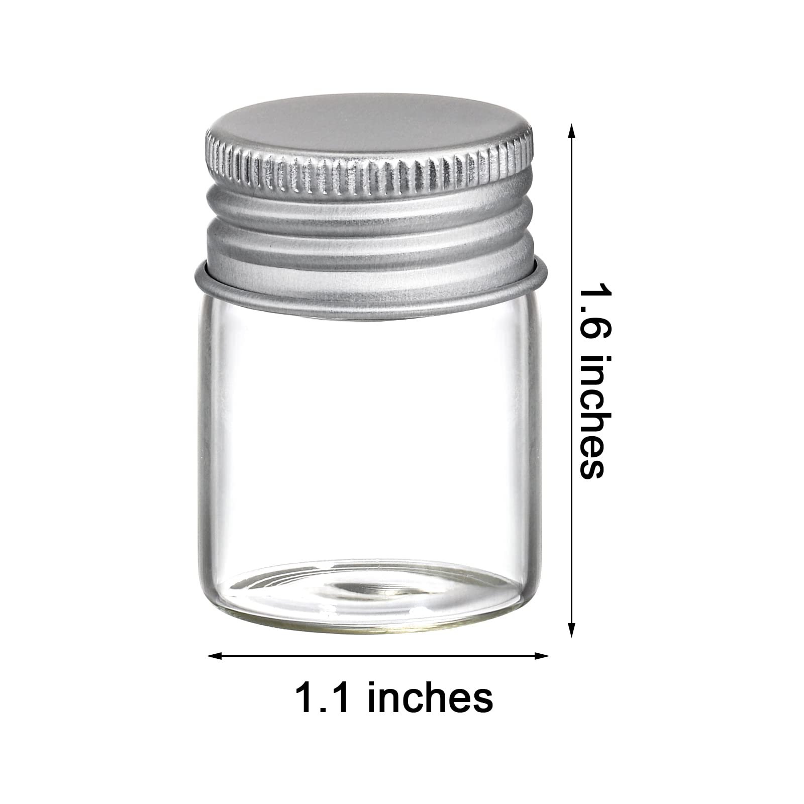 Coloch 36 Pack 15ml Empty Glass Jars with Screw Aluminum Caps, 0.5Oz Mini Cosmetics Container Jar Glass Paint Jar Refillable Glass Oil Vials Test Bottles for Cosmetics, Chemicals, Decoration