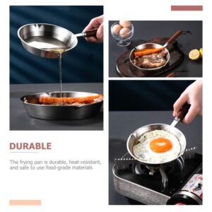 UPKOCH Frying Pan Skillet Non Stick Fry Pan Egg Pan Mini Omelet Pans Stainless Steel Pancake Maker Cookware Chef Pan Kitchen Oil Heating Pan for Home Kitchen 16cm