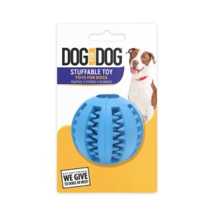 stuffable dog ball toy - dog chew ball | interactive dog balls for aggressive chewers | dog balls & chew toys for teething | dog ball chew toy | blue