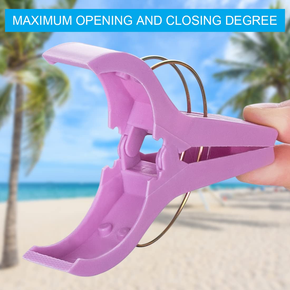 Semjikoy 8 Pack Beach Towel Clips, Plastic Chair Clips Towel Holder Clothes Pins Clothes Pegs Hanging Clip Clamps, Beach Accessories for Vacation