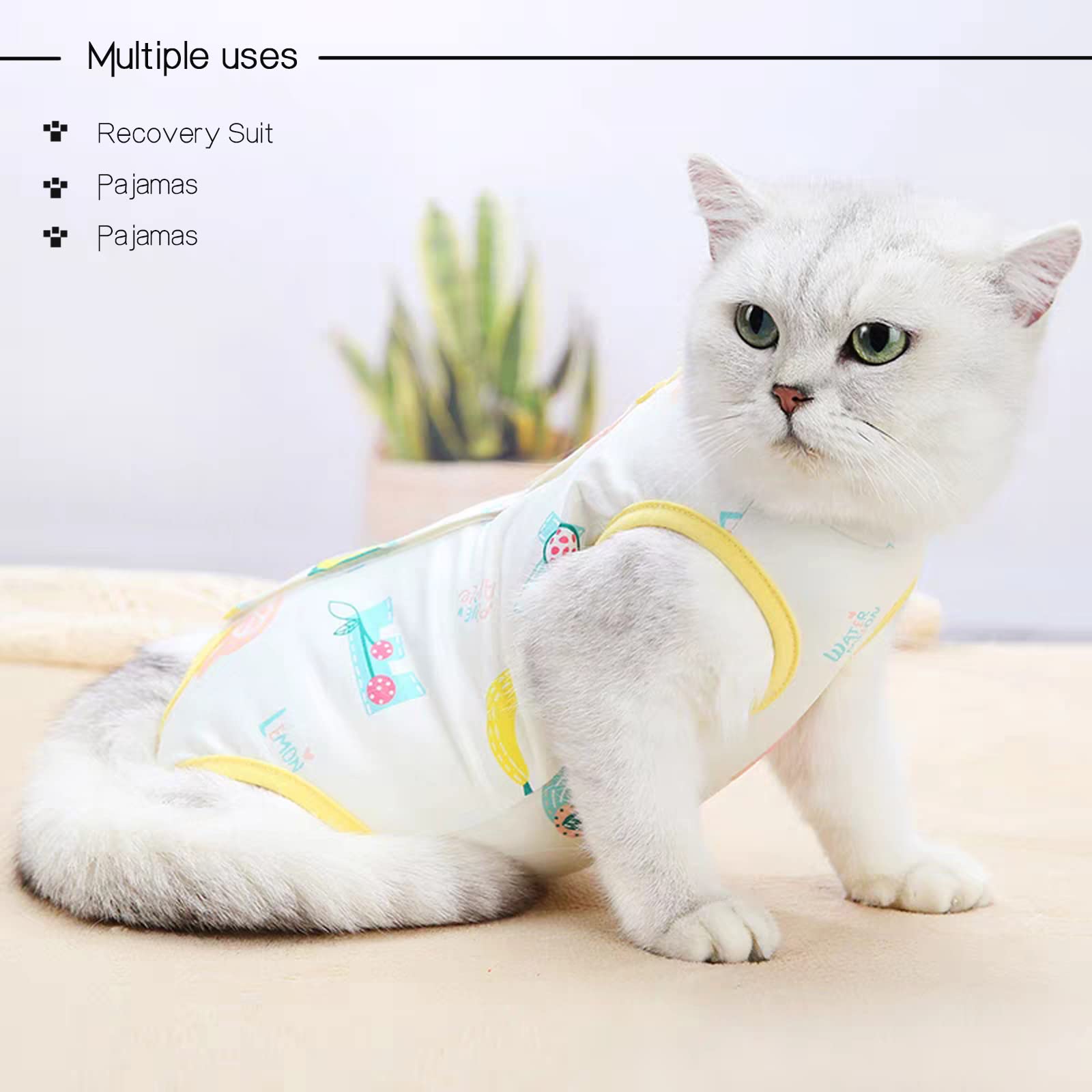 3 Pieces Cat Recovery Suit, Cat Onesie After Surgery Anti Licking Wounds for Cats, Cat Surgery Recovery Suit Cat Outfit for Cats, Cat Spay Recovery Suit Female (S)