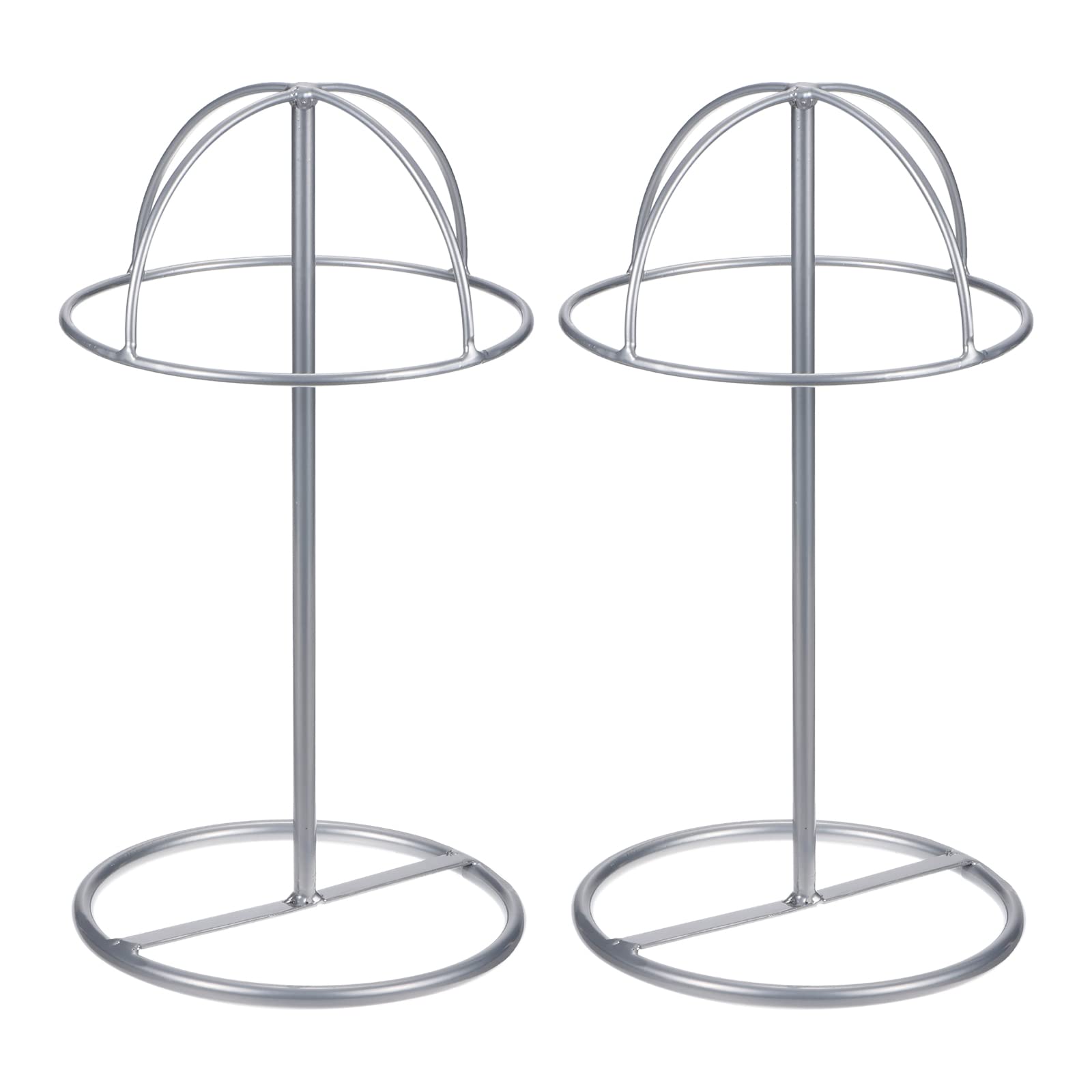 uxcell Metal Hat Display Stand 2 Pack Tabletop Hat and Wig Rack Holder Freestanding for Baseball Cap, Fedora Hat, Cowboy Hat - Silver, 12 Inch