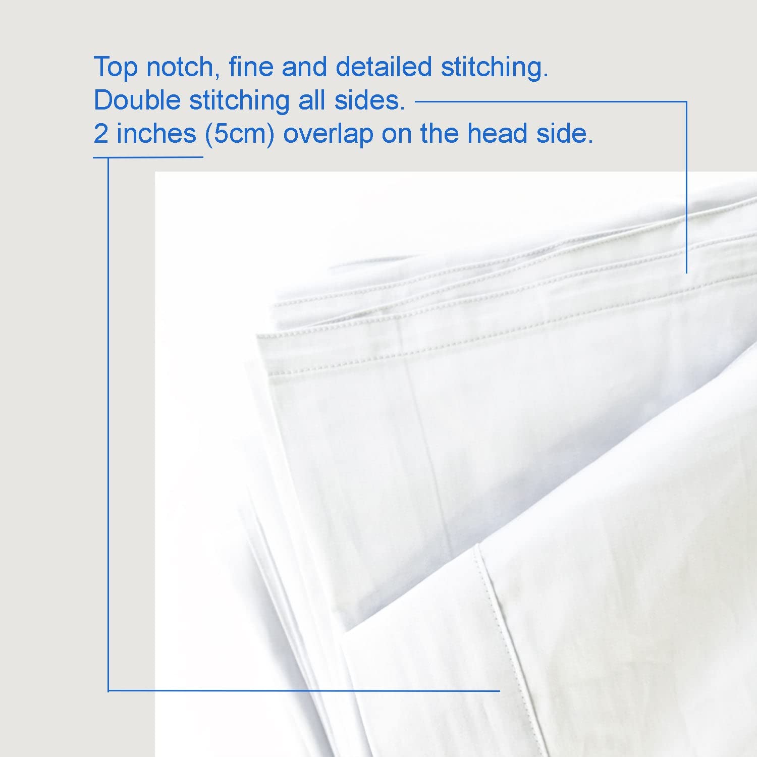 The Cotton & Silk 100% Luxury 5-Star Hotel Quality Long-Staple Cotton Flat Sheet - Soft, Breathable & Durable, King/California King Size (105 x 100), White (300 Thread Count)