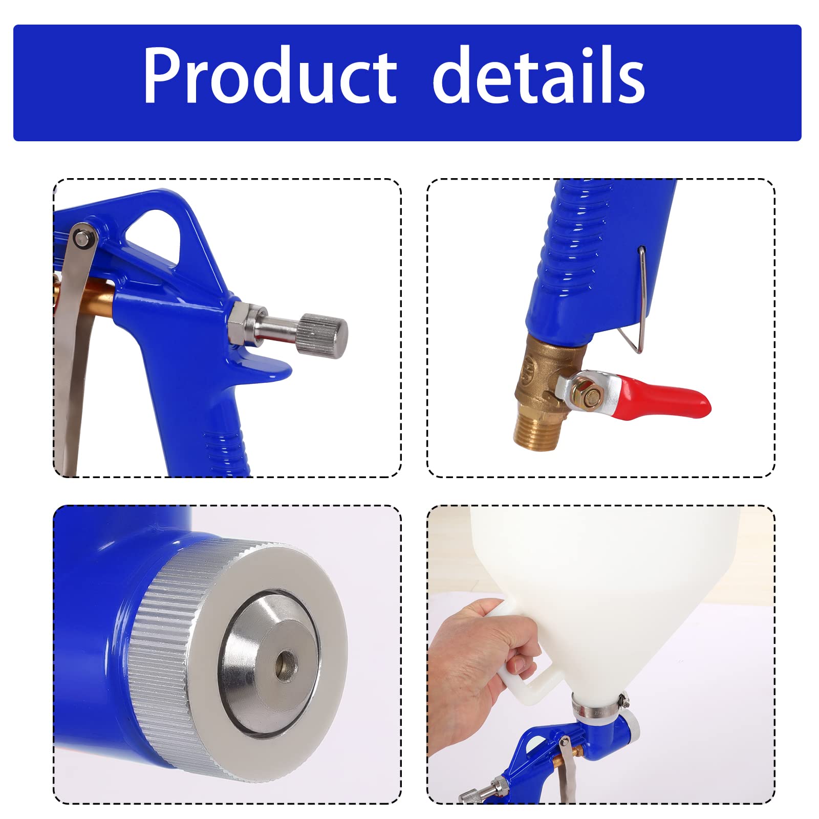 Drywall Wall Painting Sprayer,1.5 Gallon Paint Texture Tool Air Hopper Spray Gun with 3 Nozzle for Stucco Mud or Popcorn on Walls and Ceiling