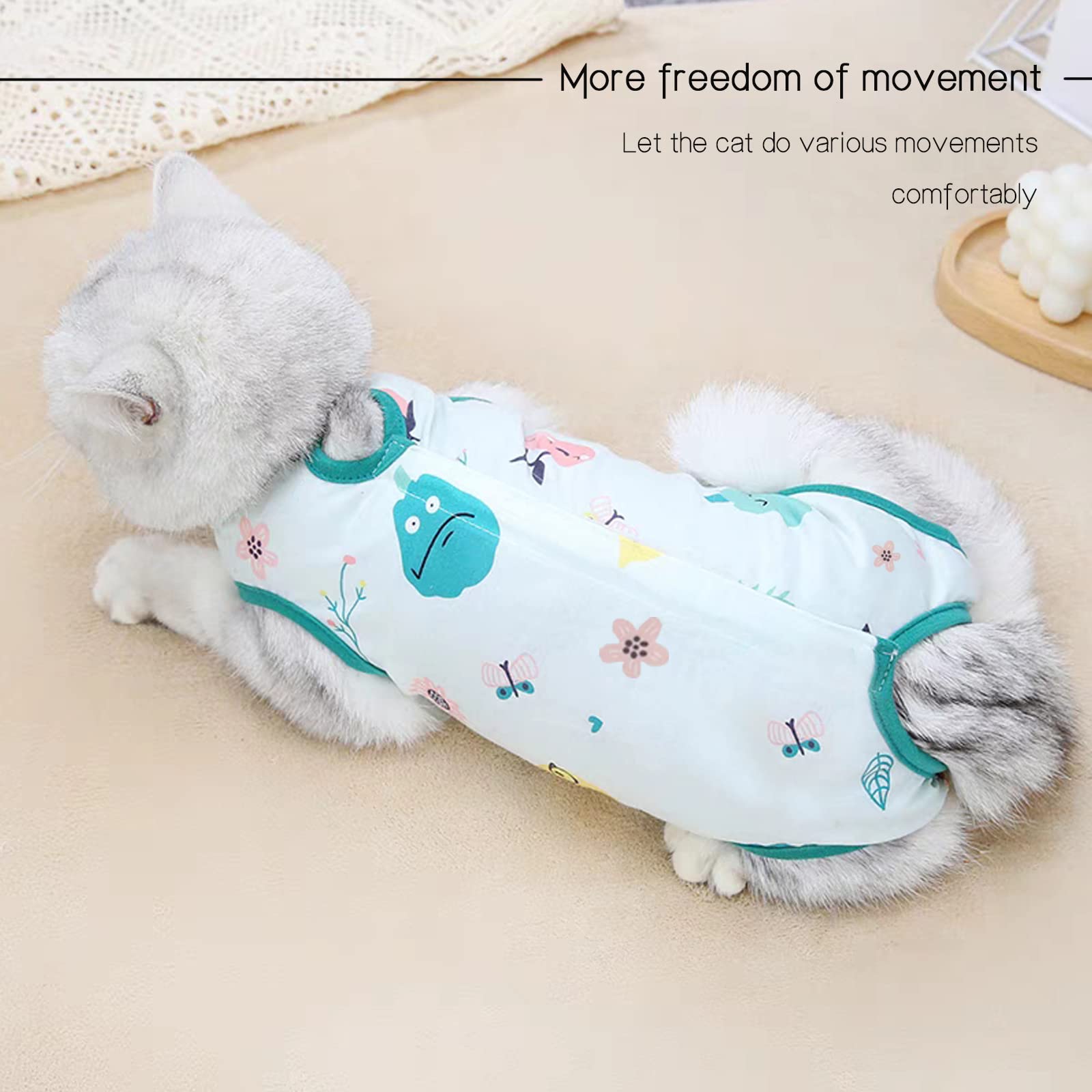 3 Pieces Cat Recovery Suit, Cat Onesie After Surgery Anti Licking Wounds for Cats, Cat Surgery Recovery Suit Cat Outfit for Cats, Cat Spay Recovery Suit Female (S)