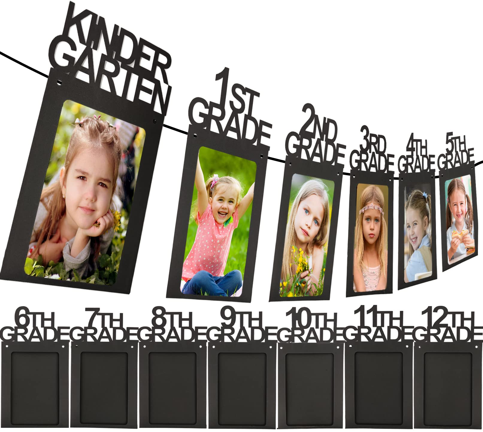 2023 Graduation Decorations Graduation Photo Banner K-12 for Graduation Party Decor Class of 2023 Decorations 8x10 Paper Photo Frame Graduation Picture Banner for High School 2023 Graduation Party