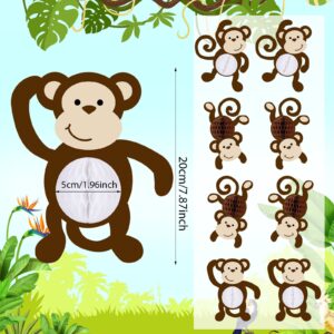 Kanayu 12 Pcs Monkey Cutouts Jungle Party Decorations Honeycomb Monkeys Jungle Themed Party Decorations Monkeys Hanging Banner Decor for Birthday Baby Shower Supplies Room Wall Decor(Cute Monkey)