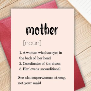 Tezivvo Funny Mother's Day Greeting Card Funny Birthday Greeting Card for Mom Mothers Day Gift for Mom Supermom Greeting Card Her Love is Unconditional