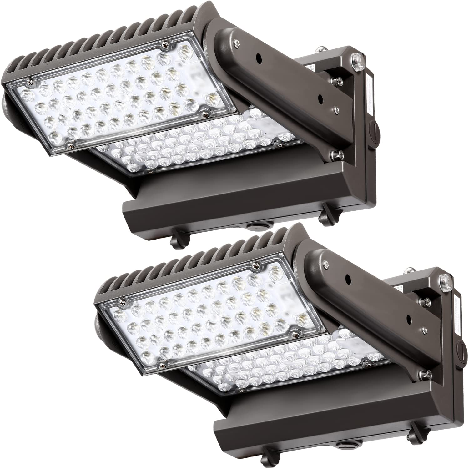 Dusk to Dawn100W Rotatable LED Wall Pack Light, 5000K 13000LM 400-600W HPS/HID Equiv, ETL Adjustable Head Outdoor LED Wallpack Lighting Fixture for Area Light, Parking Garages,Warehouse,Entrance