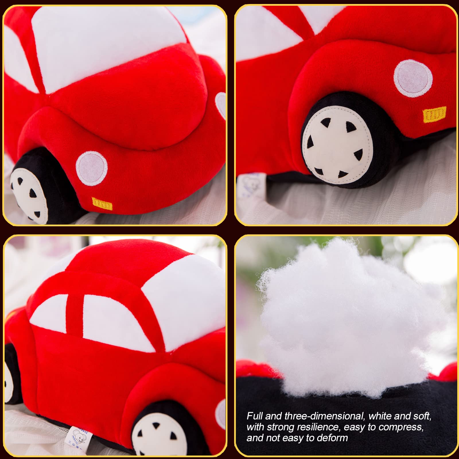 CHELEI2019 12.6" Car Stuffed Animal,Soft Red Stuffed Car Plush Pillow Toy,Gifts for Boys,Kids