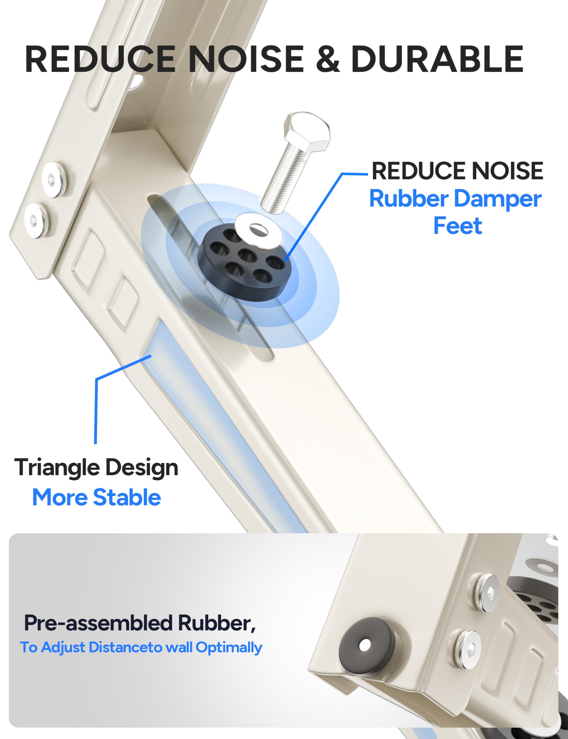 Toutgood Outdoor Mini Split Wall Mounting Bracket, Heavy-Duty Wall Bracket for 7000 Btu to 12000 Btu Ductless Mini Split Air Conditioner AC Heat Pump Systems , Max 400 Lb Capacity