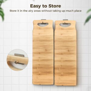 Wooden Washboard for Hand Washing Clothes, 15.7 x 5.9 x0.7’’ Anti-slip Laundry Cleaning Board for Hand Washing Scrubboard, Old Fashion Scrub Board Washing Board(40 * 15 * 1.8cm)