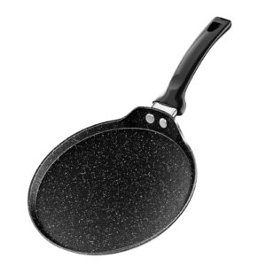 innerwell nonstick crepe pan, comal dosa pan tawa griddle pancake pan, 10 inch tortilla pan with stay-cool handle, induction compatible, 100% pfoa free, black