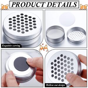 Oudain 12 Pack Dog Scent Work Tins, Dog Scent Training Box, Dog Nose Metal Container with 12 Magnetic Dots, Dog Scent Training Kit Smell Training Canisters Aluminum Cans for Dogs Training (Hexagon)