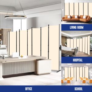 Room Divider and Folding Privacy Screens 8 Panel, 14.67 Ft Wide Partition Room Dividers, Portable Room Divider Panel for Room Separtition, Large Wall Dividers for Room, Office, School,Studio Beige