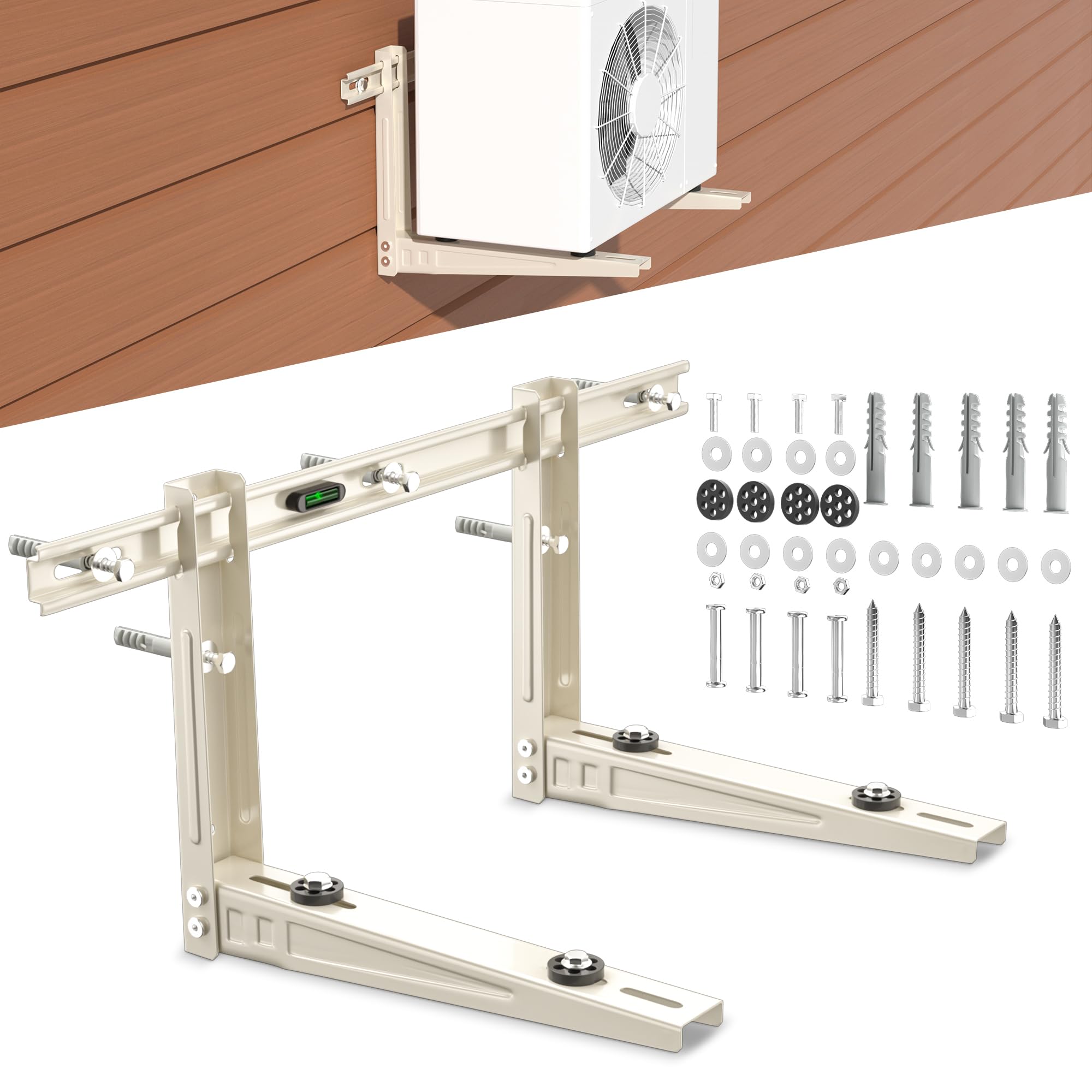 Toutgood Outdoor Mini Split Wall Mounting Bracket, Heavy-Duty Wall Bracket for 7000 Btu to 12000 Btu Ductless Mini Split Air Conditioner AC Heat Pump Systems , Max 400 Lb Capacity